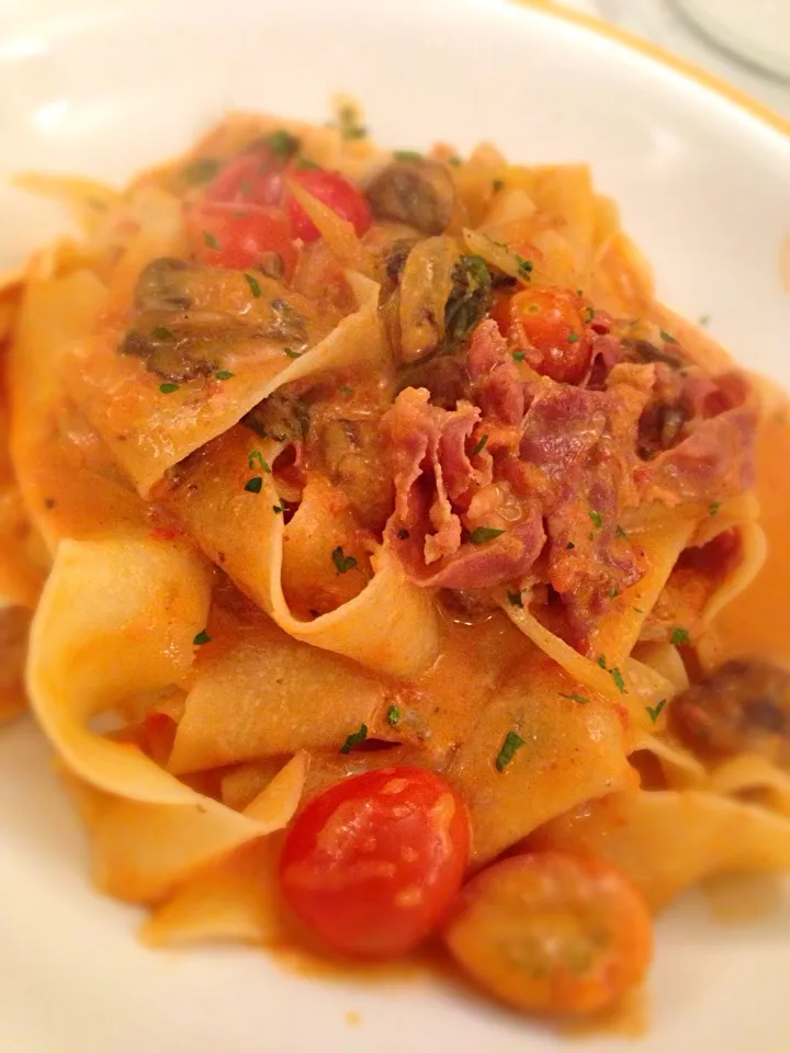 Tagliatelle w/ Parma Ham in Tomato Cream Sauce|Sheila Victoria Pさん