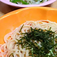 Snapdishの料理写真:たらこパスタと野菜炒め|Mihoko Yamauraさん