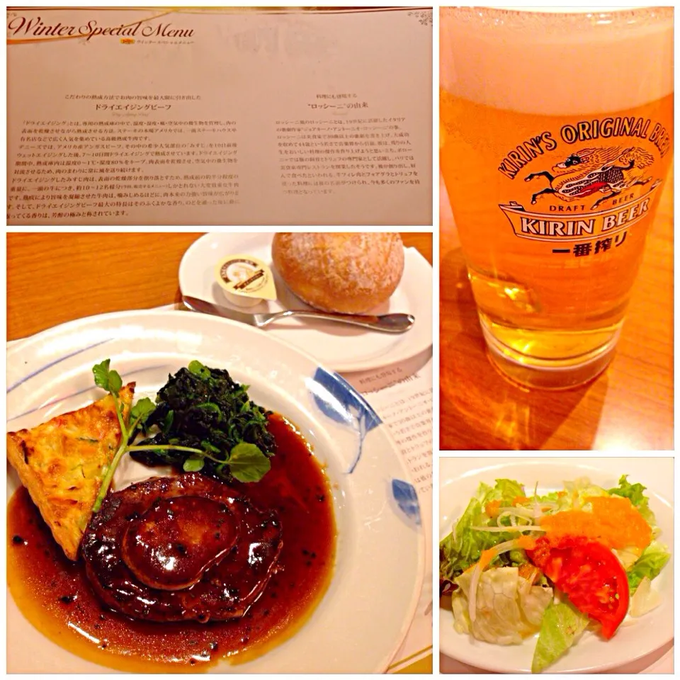 Rossini style of foie gras&beef tenderloin🍴牛ﾌｨﾚ肉とﾌｫｱｸﾞﾗのﾛｯｼｰﾆ風|🌈Ami🍻さん