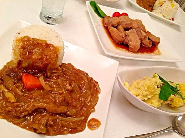 カレー、鶏肉、ポテサラ★|なおこさん