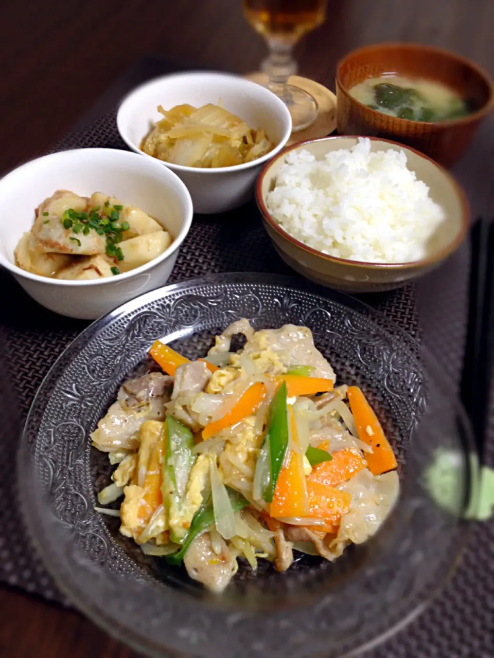 豚と高野豆腐のチャンプルの晩ご飯|mikaさん