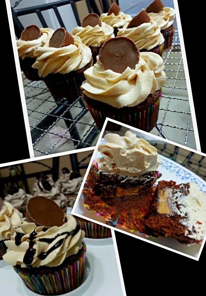 Chocolate Peanut Butter Cupcakes with Peanut Butter cup inside|S Theoさん