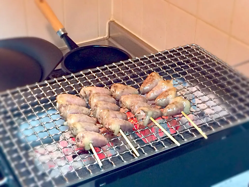 自宅で焼き鳥。ハツ。|ｆｊさん