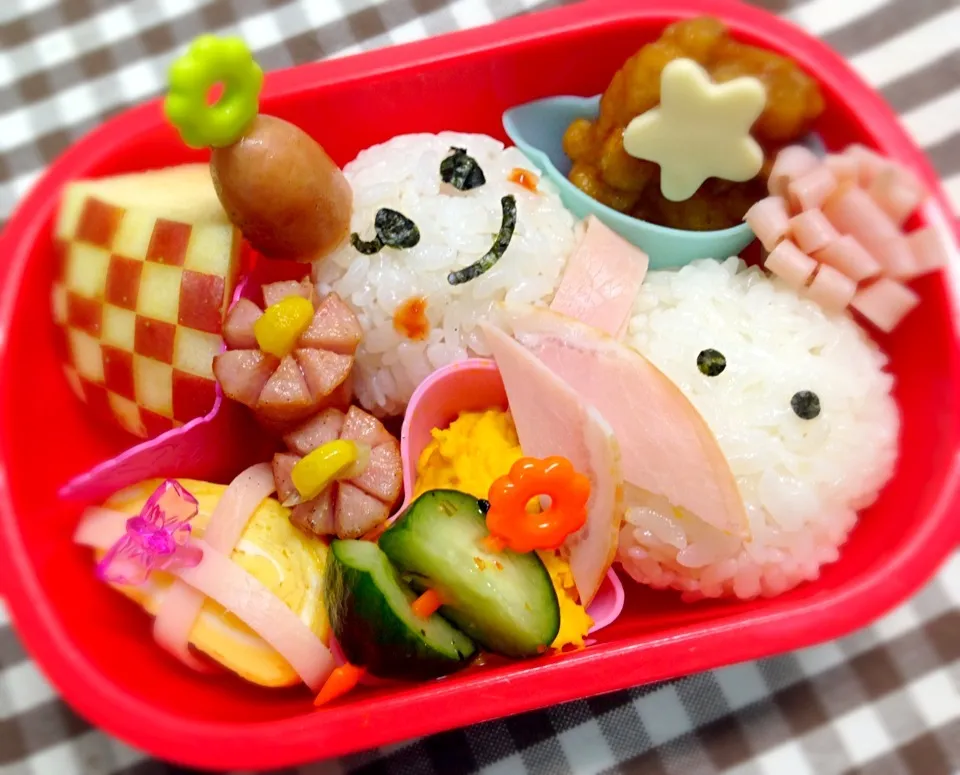 去年の雪だるまお弁当‼今年は次女に( ´ ▽ ` )ﾉ|ひよさん