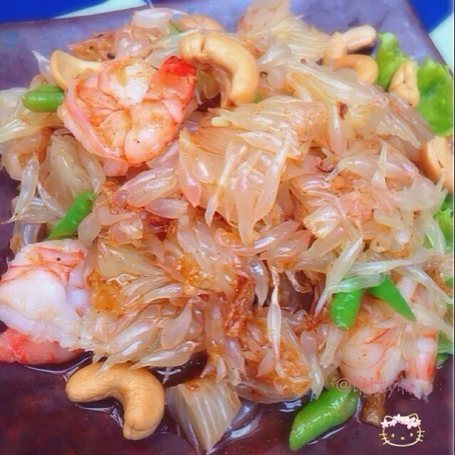 🎀✧˖°꒰੭ ❛⃘ ▿ ˂̵ ꒱໊ Pomelo Salad w Shrimp 🙏Yum som o goong sod ყ৩ଳଳყ ৳৷༩ऽ ˖✧✨|🎀Kittyna🌸さん