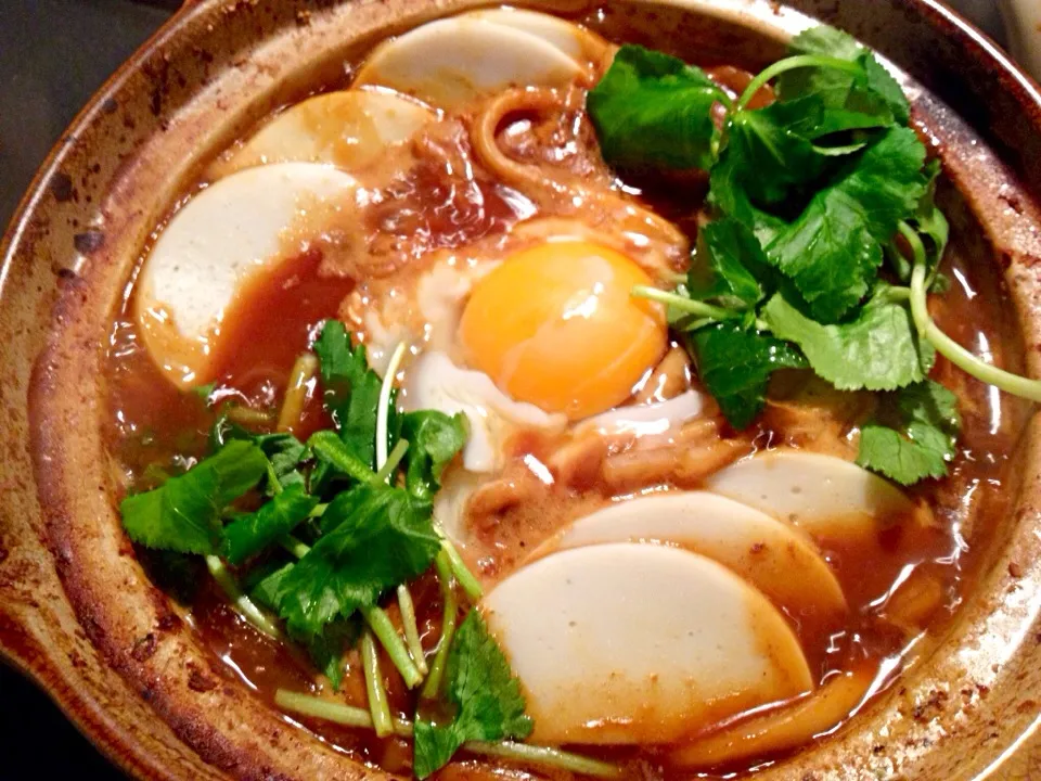 stewed UDON(Wheat Flour Noodle) with MISO based soup     味噌煮込みうどん|Yuuki.Mさん