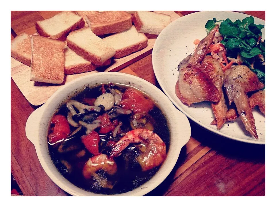 トマトとエビのアヒージョ|ESTさん