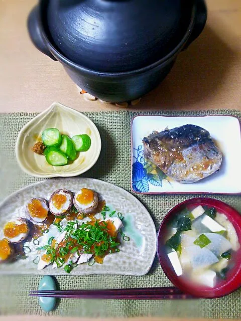 「メジカ（宗田鰹）の梅煮」メインの夕食|真希さん