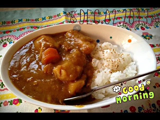 Snapdishの料理写真:12/2は彼特製朝カレー🍛|みきぴょん♪さん