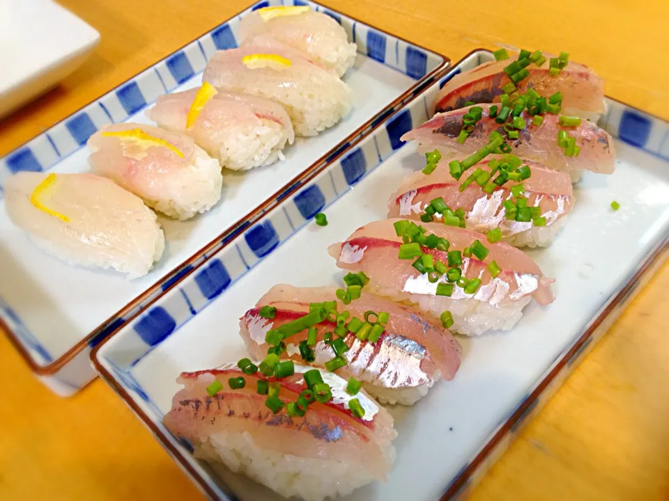 釣魚料理 鯵と小鯛のにぎり|シンリーさん