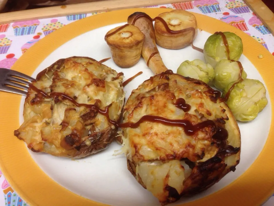 Twice baked potato, sprouts and parsnips|Alan (Fred) Pipesさん