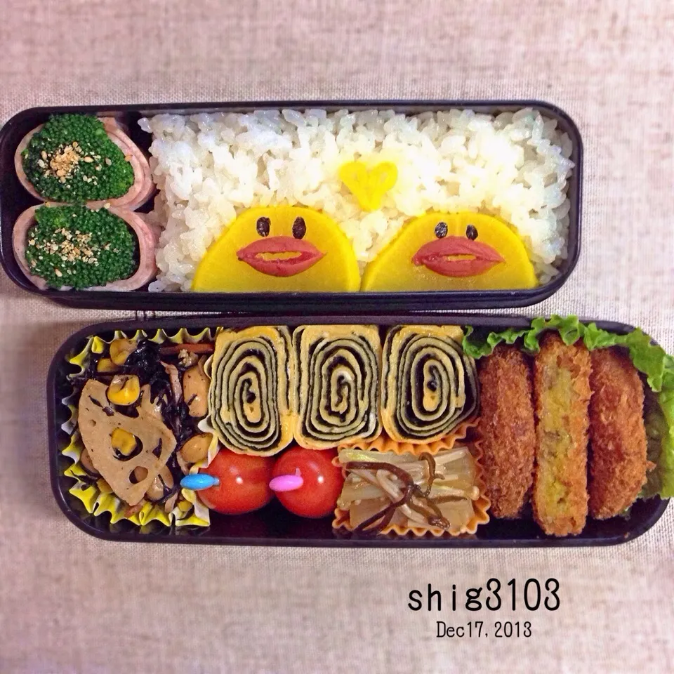 仲良し鳥さん弁当|さと⋆さん