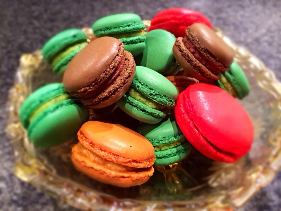 Macarons Maccha, Chocolat, Frambiise, Caramel|Makotoさん