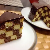 Snapdishの料理写真:ダミエ柄チョコバターケーキ♡