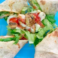 cajun chicken sauteed mushroom tortilla wrap~~~|Esther Thiangさん