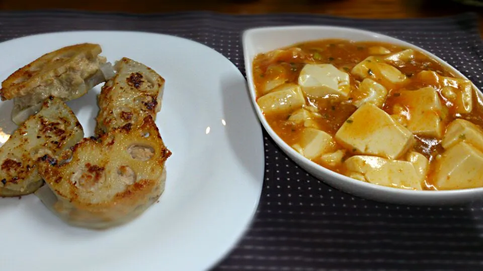 レンコンの肉はさみ焼き ＆ 麻婆豆腐|ちーさん