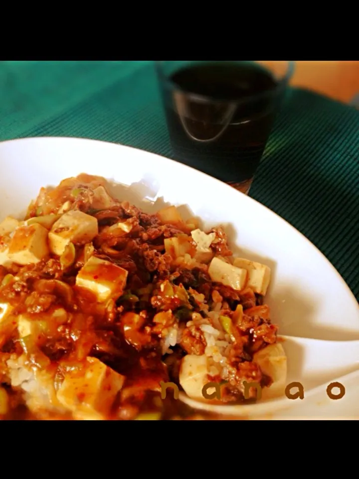 冷蔵庫にあるもので…キムチ風麻婆丼❓|ナナオさん