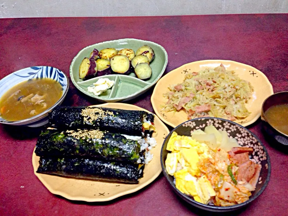 パパヤー キンパ  プチビビ丼 サツマイモバター 馬汁|中田奈緒さん