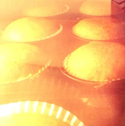 Pumpkin poppy seed muffins in the oven|Sunny Kitchenさん