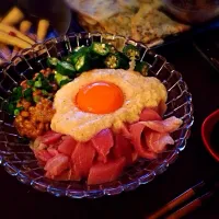 16穀米ネバネバ丼☻|しょこちゅーさん