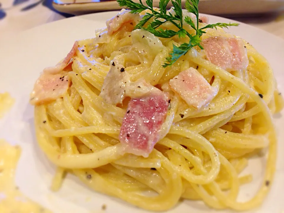 Homemade Carbonara  spaghetti|🌸ルビーかわな🌸さん