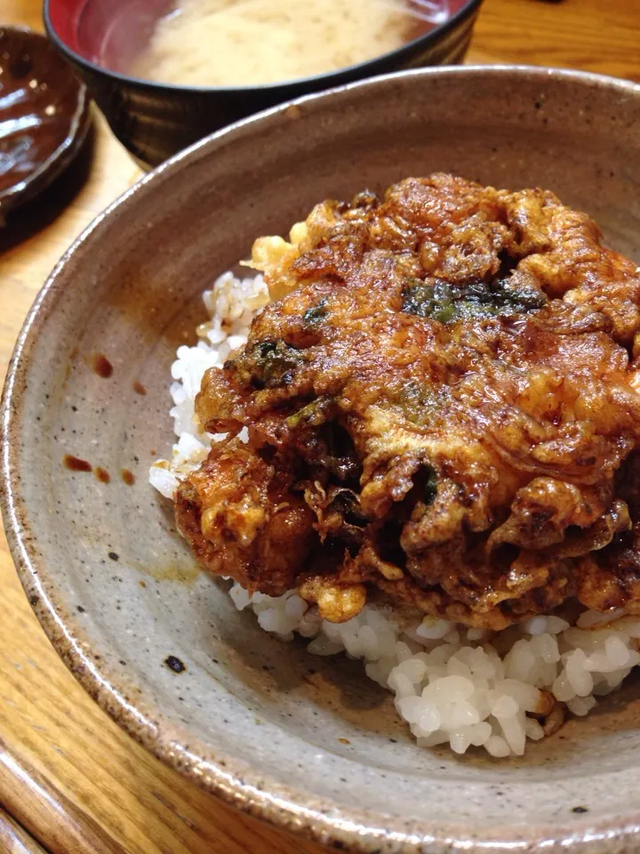 12/18の晩飯 かき揚げ丼|yoneさん