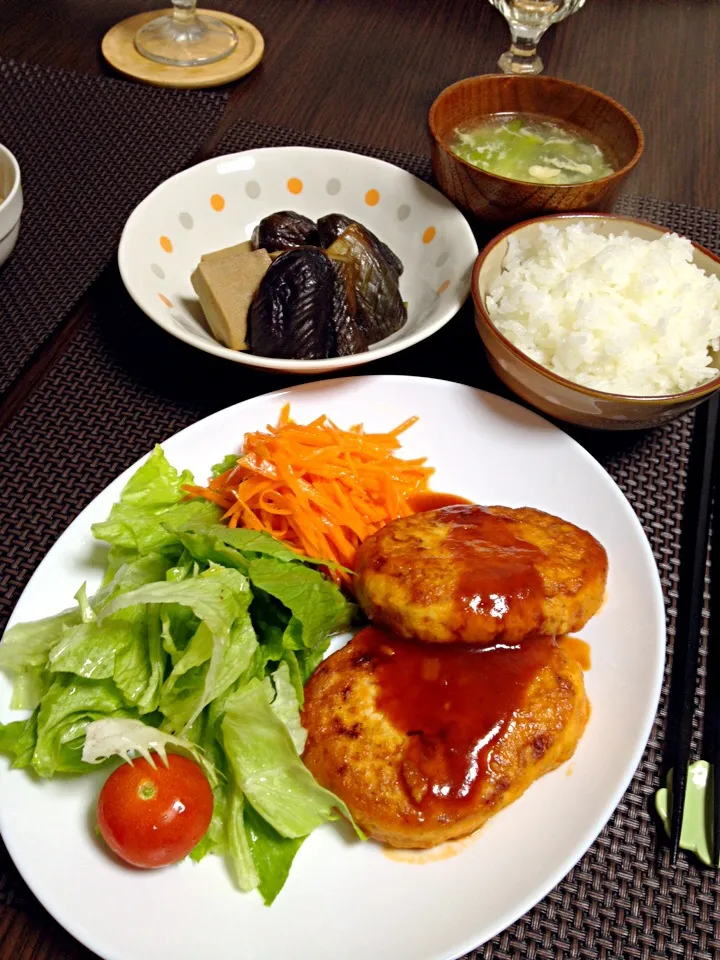 豆腐ハンバーグの晩ご飯|mikaさん