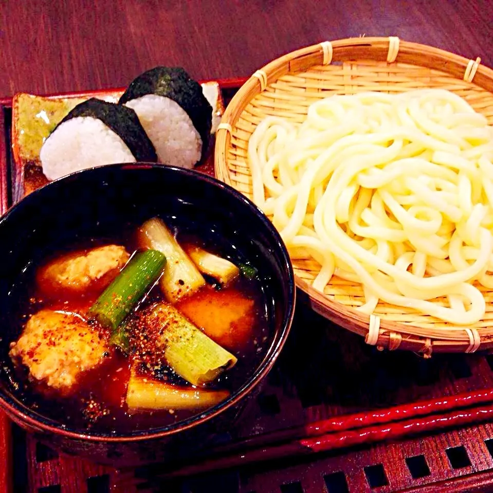 つくねと焼きねぎのつけ麺うどん|satominさん