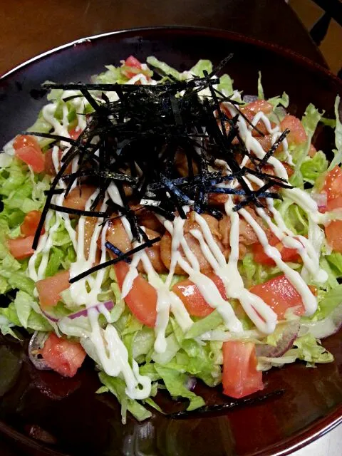 鶏照りマヨ丼   野菜多め(^^)|ふりるさん