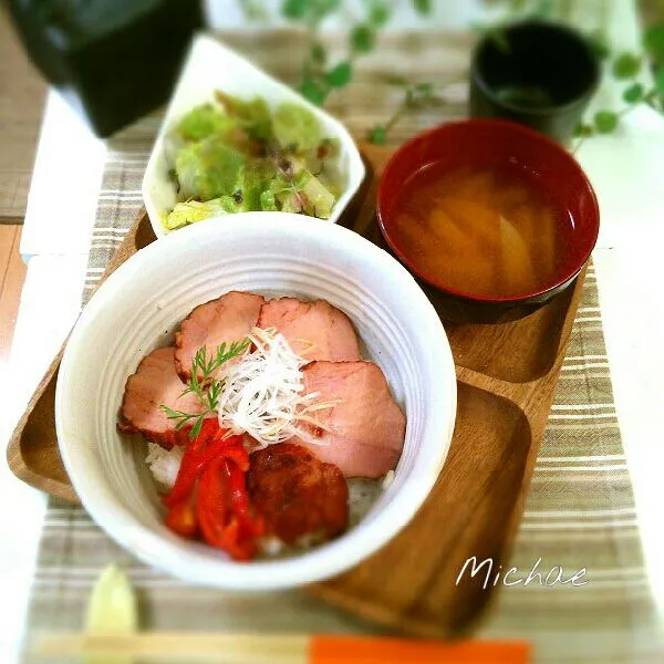 焼き豚丼♪ど～ん！(*^^*)|michaeさん