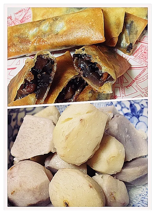 ひじきの春巻き＆里芋の煮物|のんさん