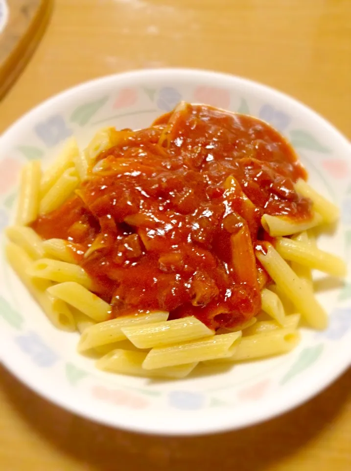 Snapdishの料理写真:茄子とトマトソースのパスタ|ちはやふるさん