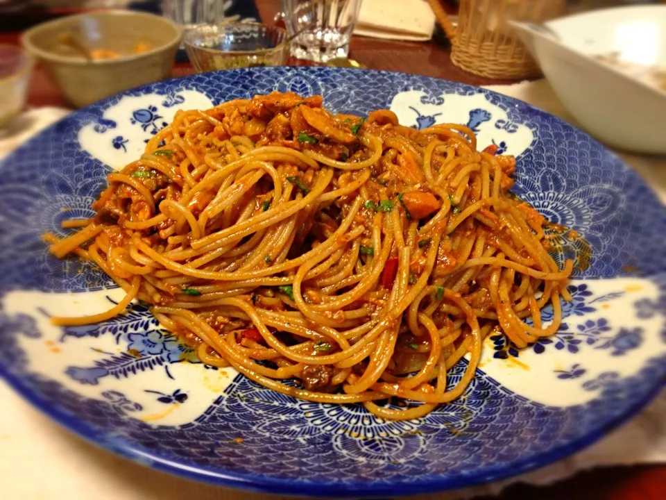 トマトと鯖缶のスパゲッティ|mikochieさん