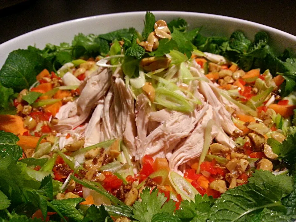 Our version of a Vietnamese chicken salad
Recipe (in Dutch) at: https://m.facebook.com/eteninbeeld|Frank&Jolanda - Eteninbeeldさん