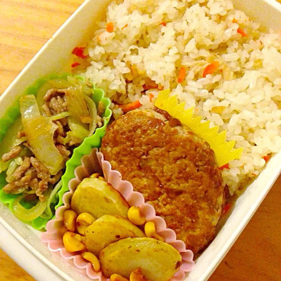 帆立ご飯・豆腐ハンバーグ弁当|じゅんさん