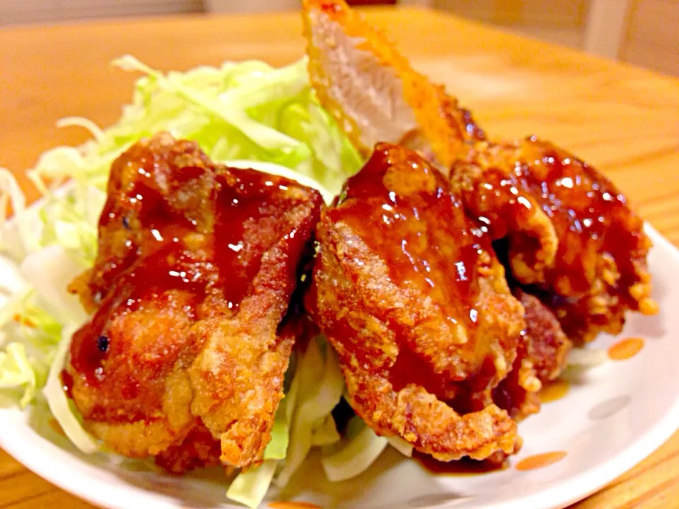 鶏もも肉、ササミ唐揚げ(*^_^*)揚げただけ。|pepiさん