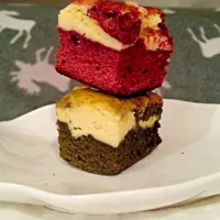 red and green velvet brownies with cream cheese layer|Lina Nagayaさん