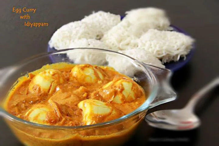 idiyappam with egg curry|shejinoufalさん