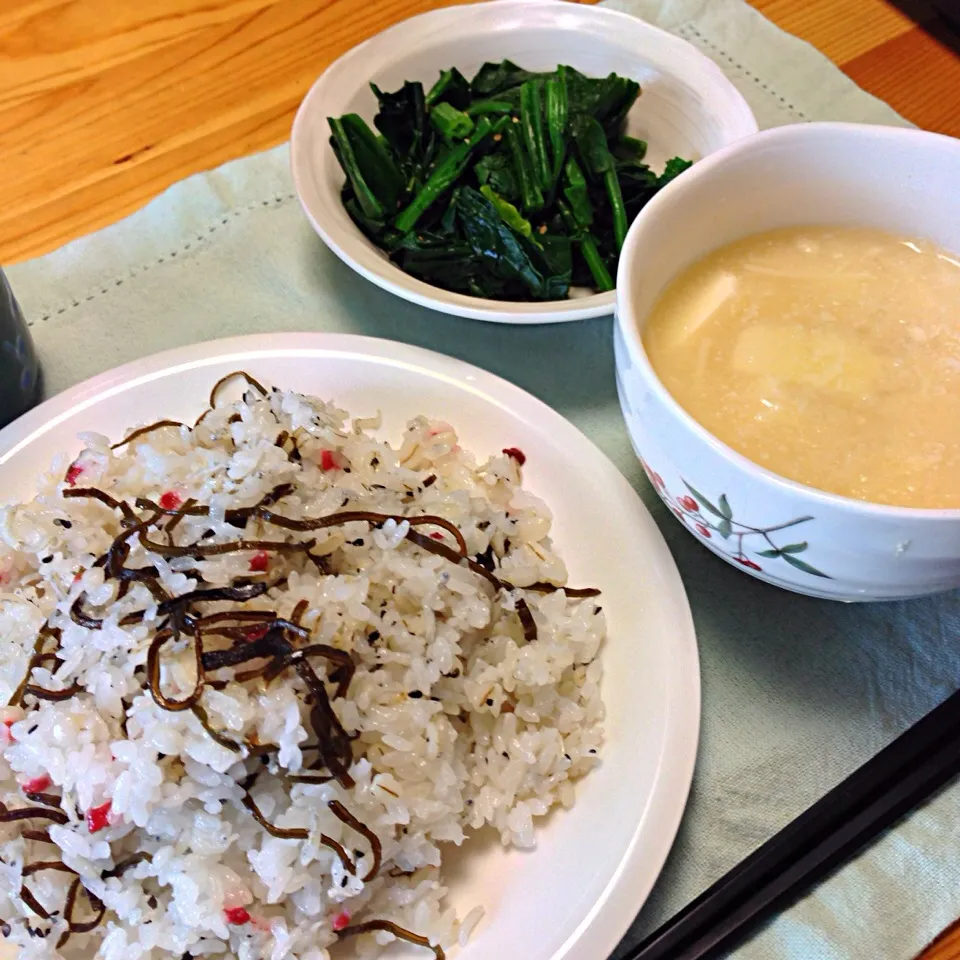 Snapdishの料理写真:シンプル健康朝食 とろろ汁|Yoko Hayashiさん