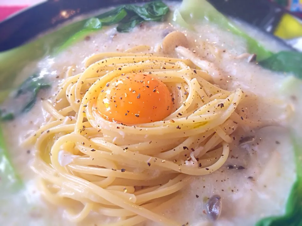 あり合わせ😁蟹のあんかけパスタ😋|さとpさん