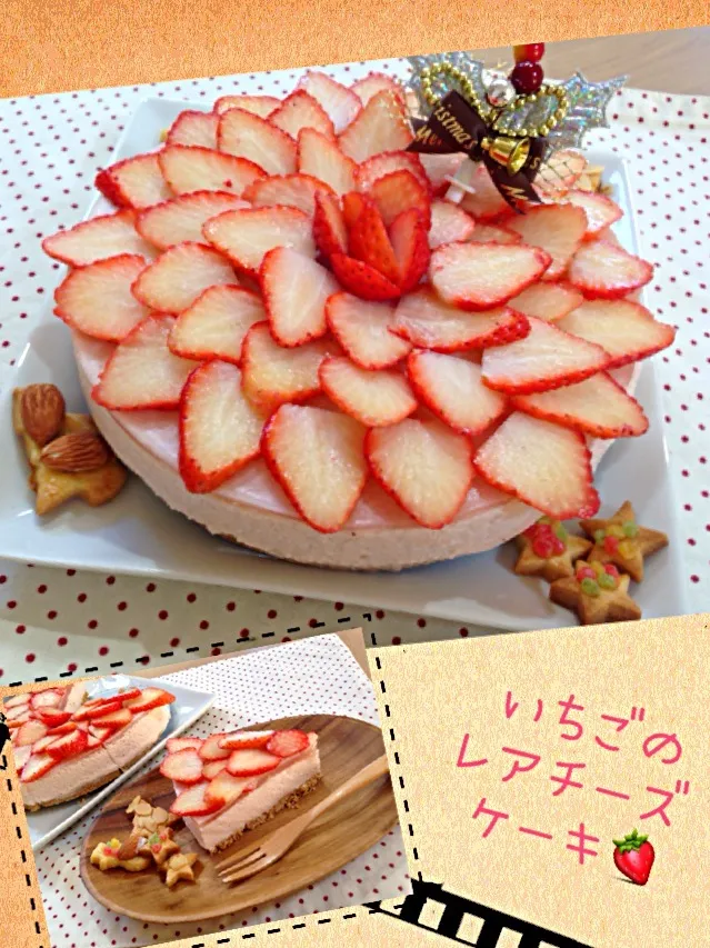 Xmas 苺のレアチーズケーキ🍓旦那作🍓|＊ナコハナ＊さん