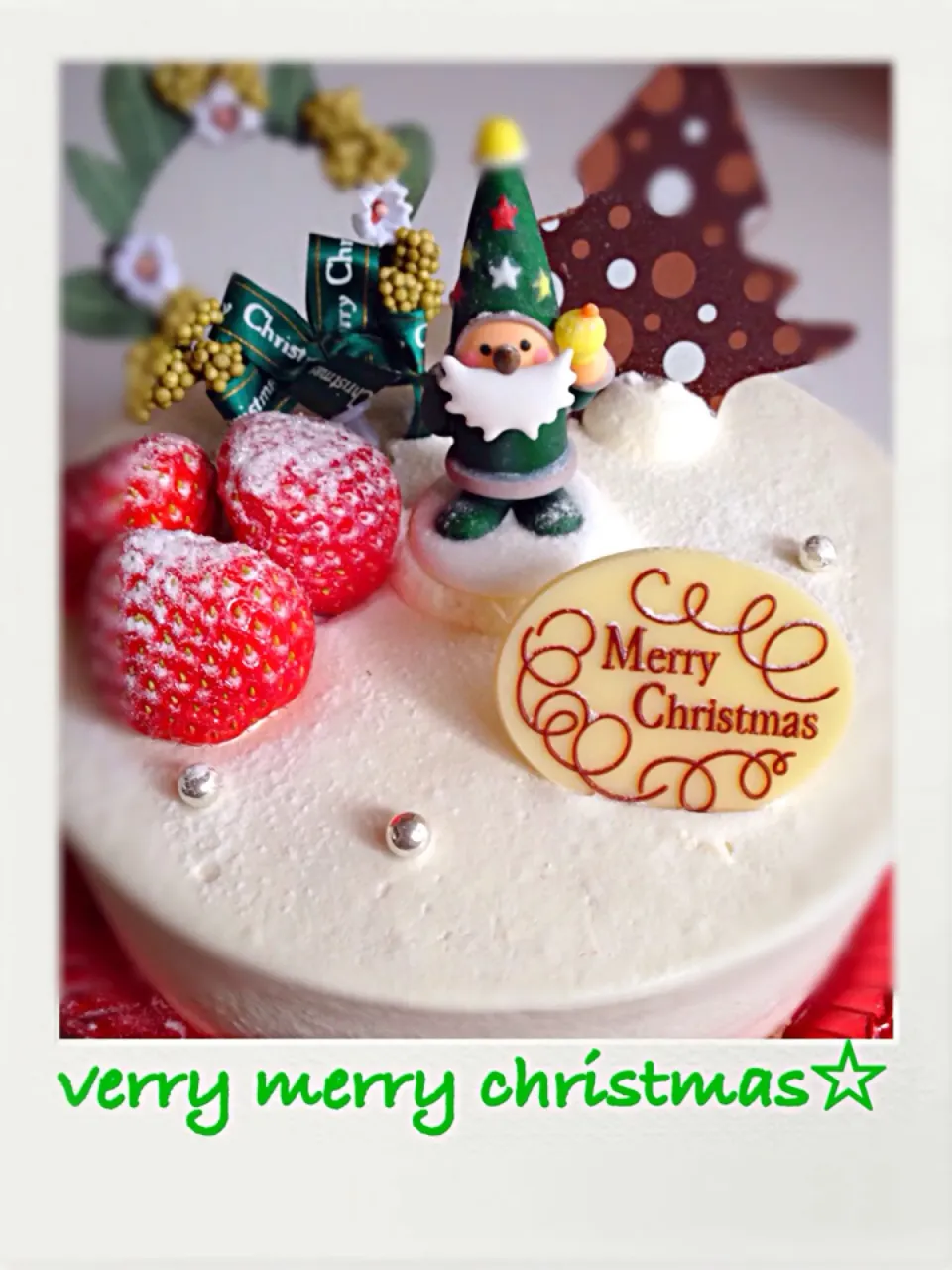 Snapdishの料理写真:ciccio pasticcioのクリスマスケーキ(o˘◡˘o)|MJさん