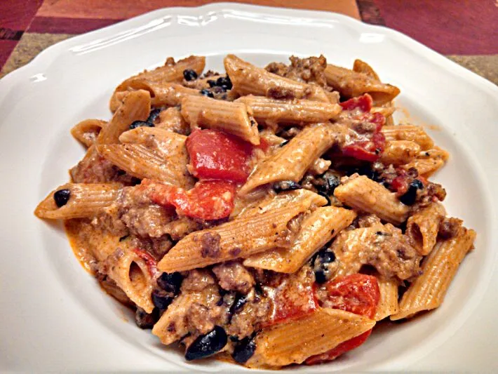 Mexican penne with homemade chorizo|Sashi Steinerさん