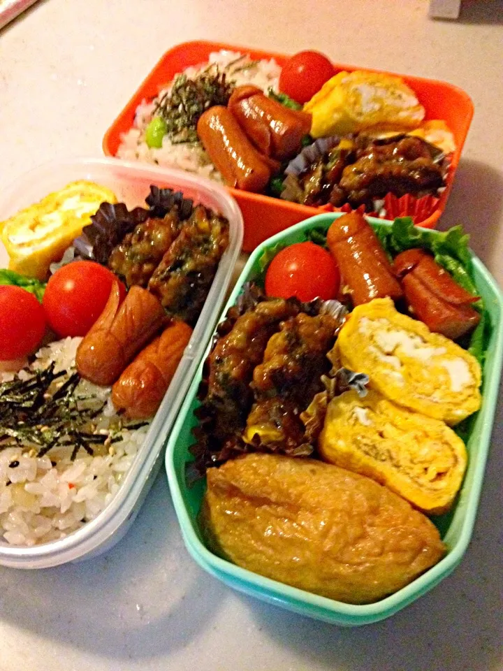 ラスト一週。三人のお弁当。|りんさん