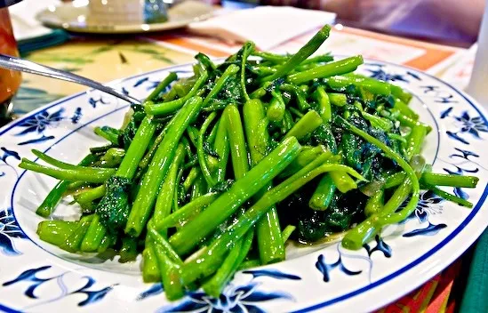 Philippines appetizer recipes WATER SPINACH OR KANGKONG sauted in oil with garlic|Aparicio Cenia Teofiloさん