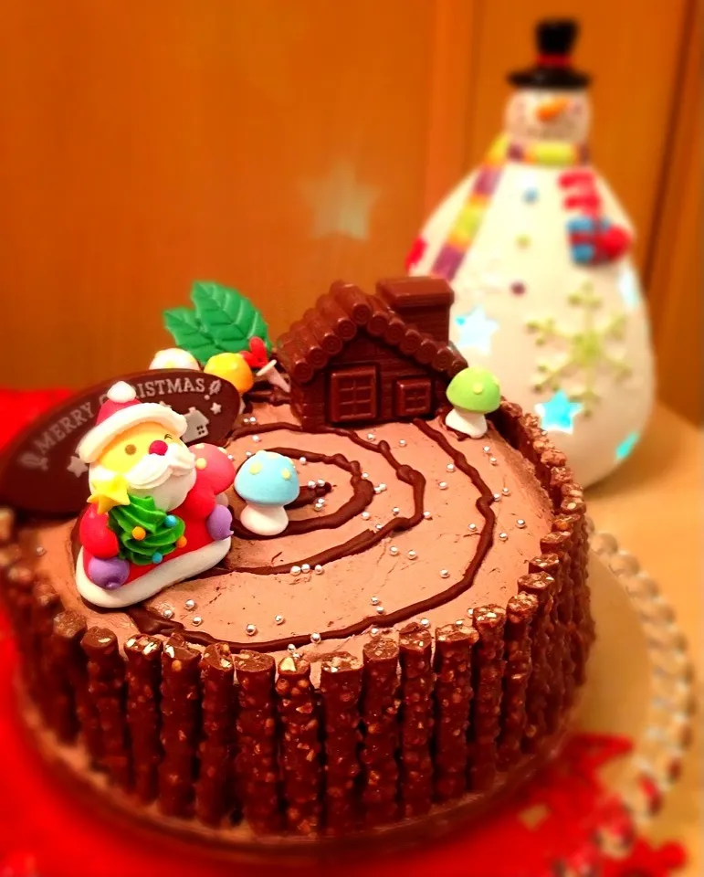 Snapdishの料理写真:今年のXmasは切り株ケーキ☻|♡SAKI♡さん