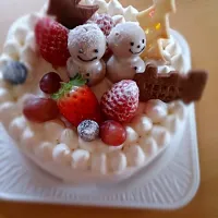 Snapdishの料理写真:スノーマンのクリスマスケーキ|うさみちえこさん