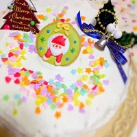 3才の娘、パパと3人でデコレーションしたクリスマスケーキ♡|かれみれママさん