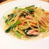 【無添加】天然醸造の味噌を使ったサーモンクリームパスタ|makopapaさん