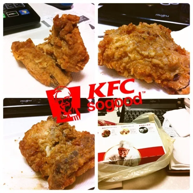 Snapdishの料理写真:131224-KFCオリジナルチキン4P他 ¥900 #夕食 #テイクアウト|dune725さん